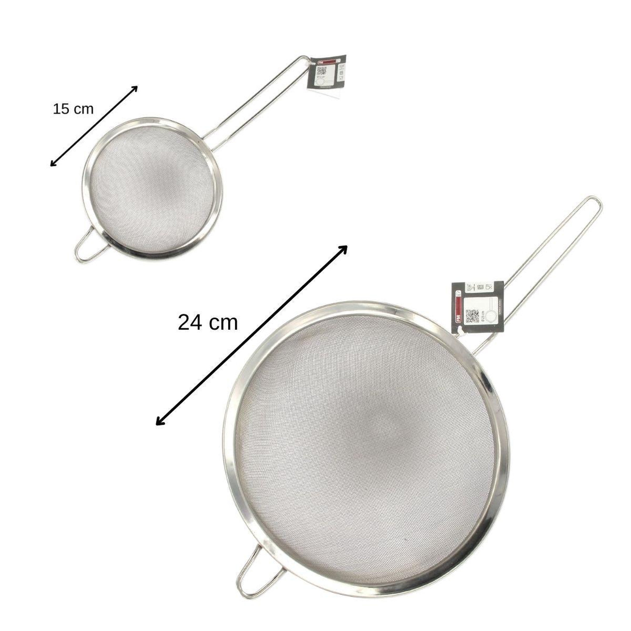 Voir la diapositive 3 : FM PROFESSIONAL Set de 2 passoires inox 15 cm et 24 cm fm professional