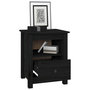 Voir la diapositive 4 : VIDAXL Table de chevet Noir 40x35x49 cm Bois de pin massif