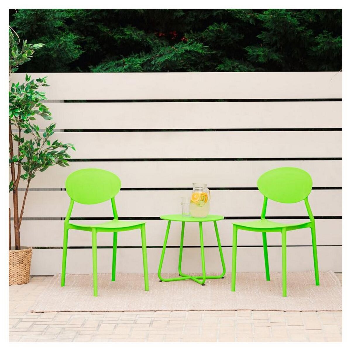 HomeStyle4U Chaise de jardin Lot 4 chaises vert