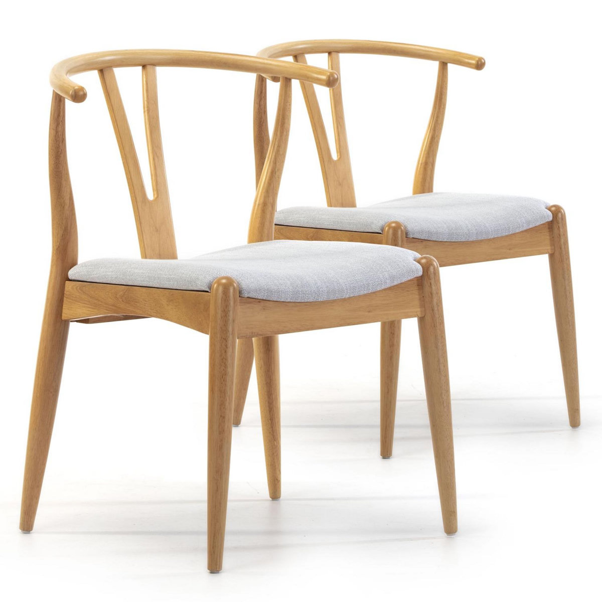 VS VENTA-STOCK Pack 2 chaises Rustic, Couleur Chêne, Bois Massif, 55 cm x 54,5 cm x 76 cm