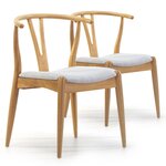 VS VENTA-STOCK Pack 2 chaises Rustic, Couleur Chêne, Bois Massif, 55 cm x 54,5 cm x 76 cm