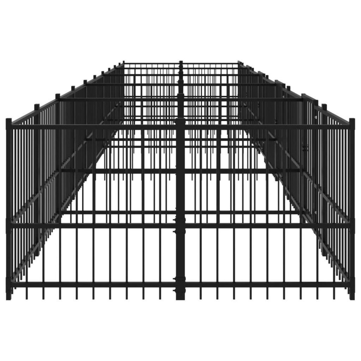 VIDAXL Chenil d'exterieur pour chiens Acier 18,77 m²
