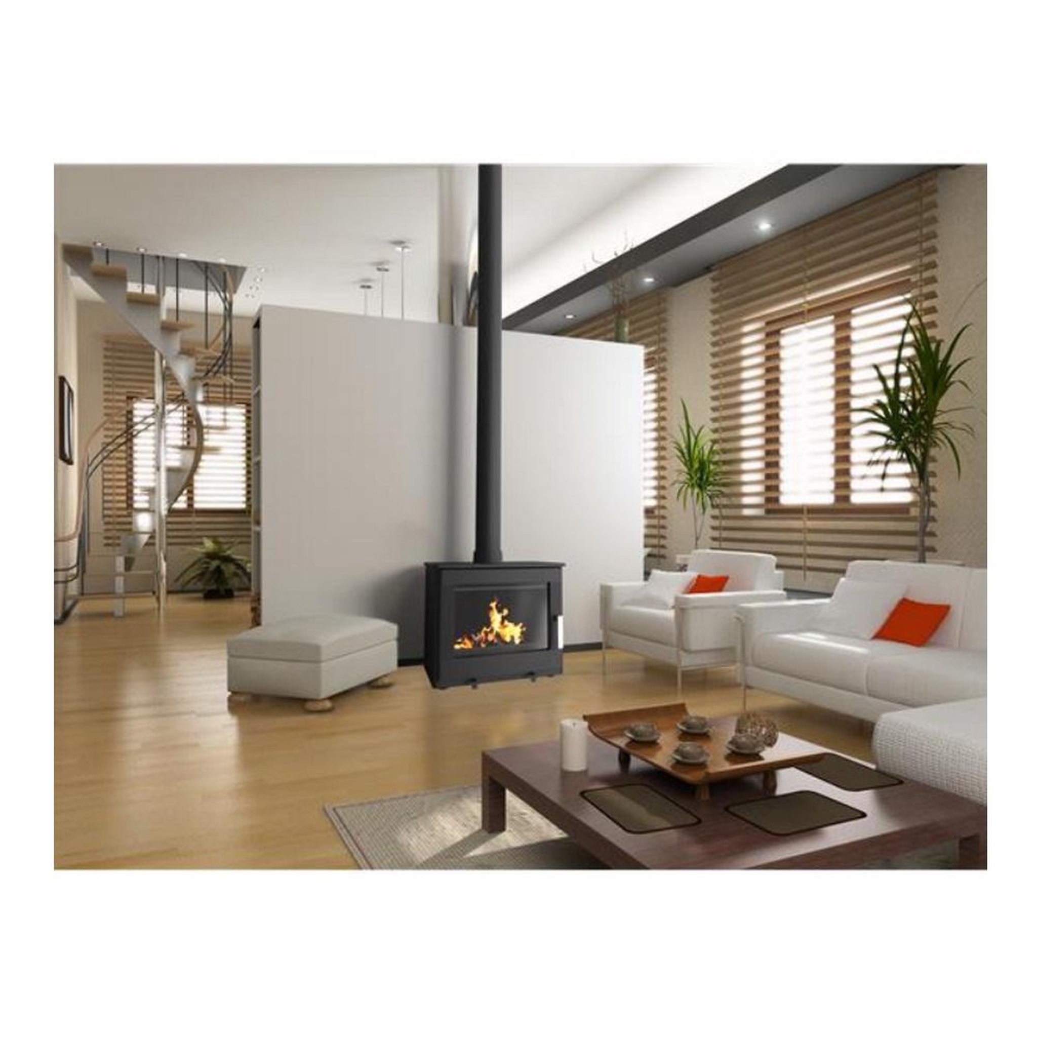 Voir la diapositive 4 : Supra Poêle à bois étanche 7.3kw noir - FR9016120B