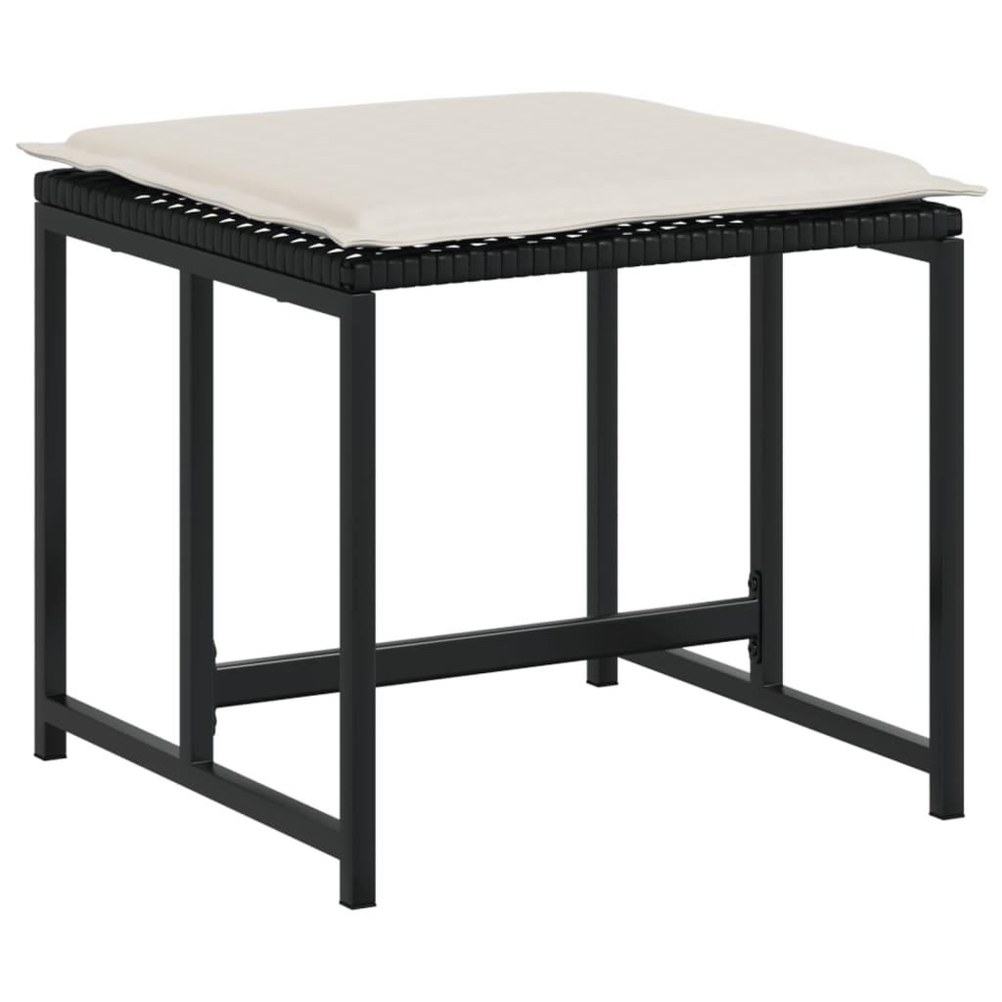 Voir la diapositive 5 : VIDAXL Tabourets de jardin avec coussins lot de 4 noir resine tressee