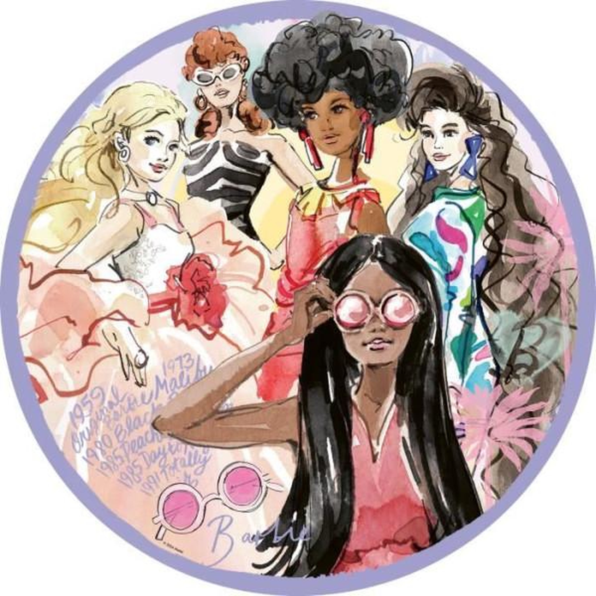 Voir la diapositive 3 : RAVENSBURGER Puzzle rond 500 pieces : barbie - l'icône du style depuis 1959