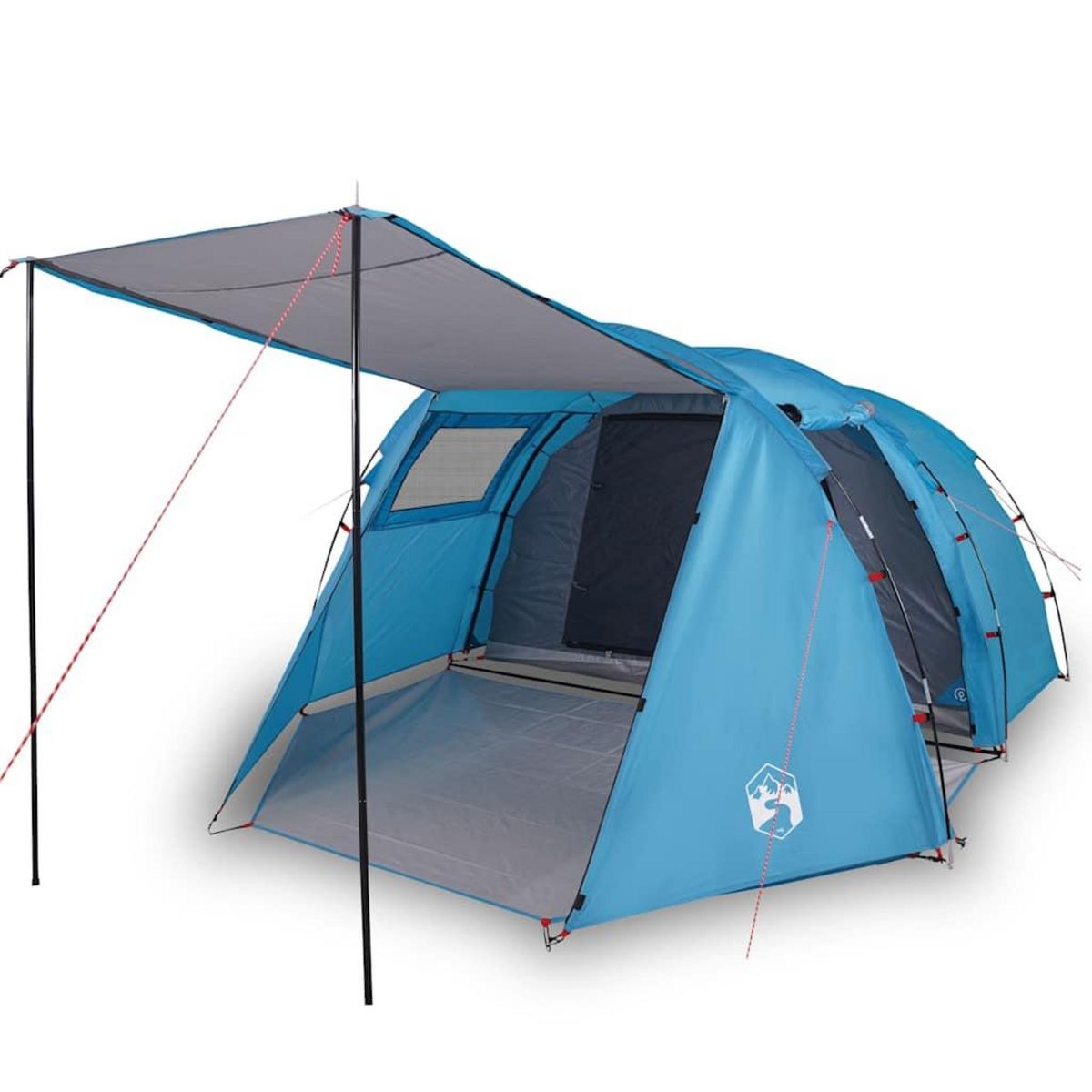 VIDAXL Tente de camping tunnel 4 personnes bleu impermeable