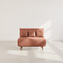 Voir la diapositive 5 : BEST MOBILIER Lumi - banquette convertible clic-clac 2 places en velours côtelé