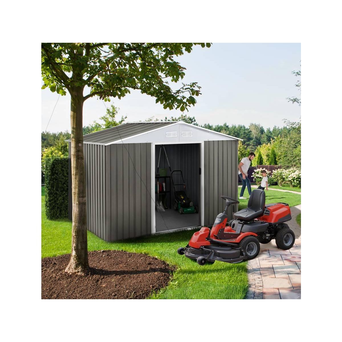 Habitat et Jardin Abri de jardin métal  Dallas  - 2.71 m² - Taupe