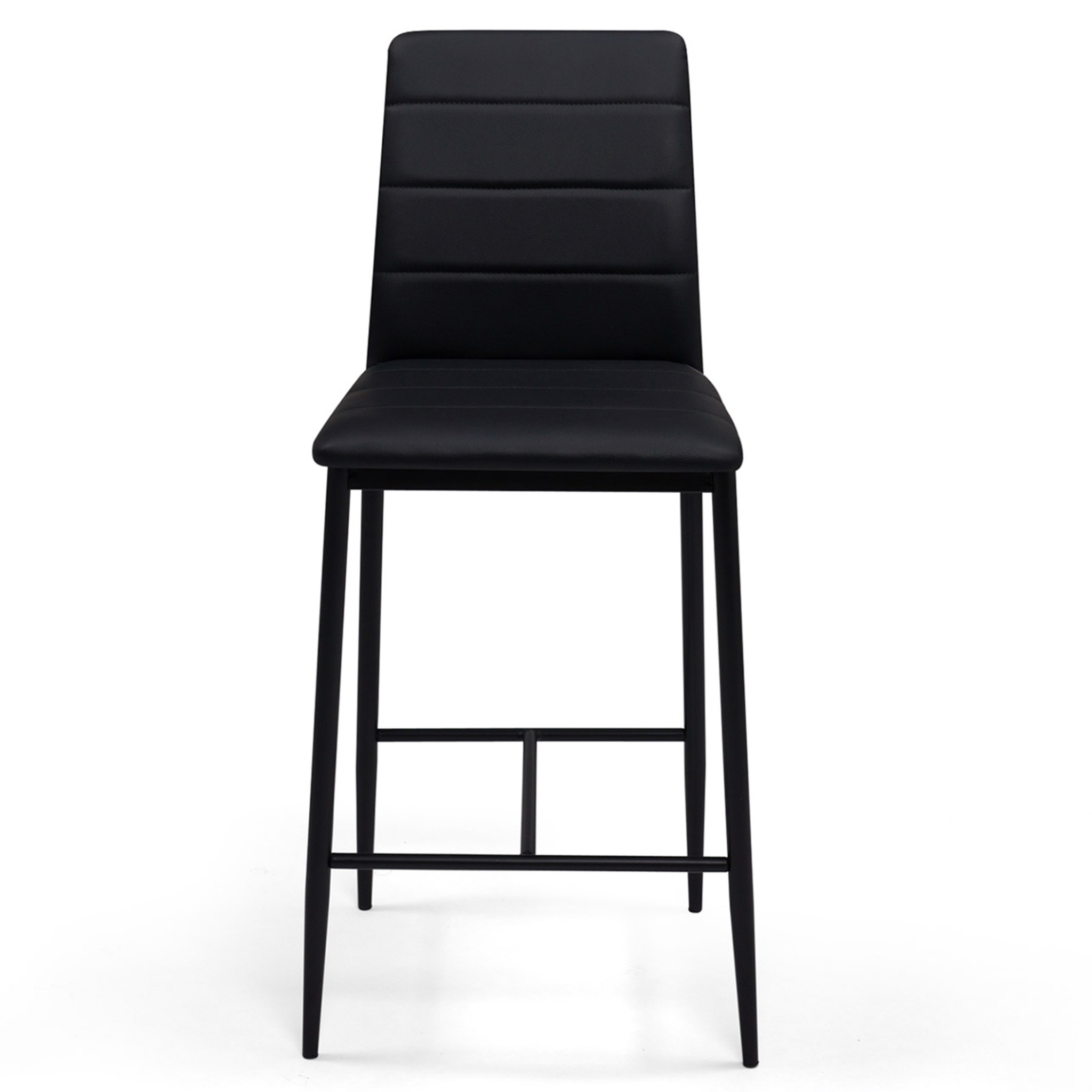 Voir la diapositive 3 : ID MARKET Lot de 4 tabourets romane en pvc noir design contemporain chaises de bar rembourrées