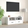 Voir la diapositive 1 : VIDAXL Meuble TV Blanc 100x35x40 cm Bois d'ingenierie
