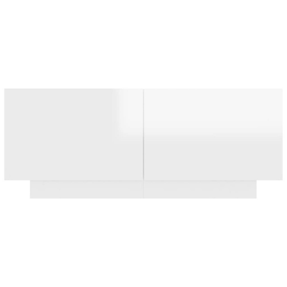 VIDAXL Table de chevet blanc brillant 100x35x40 cm bois d'ingenierie