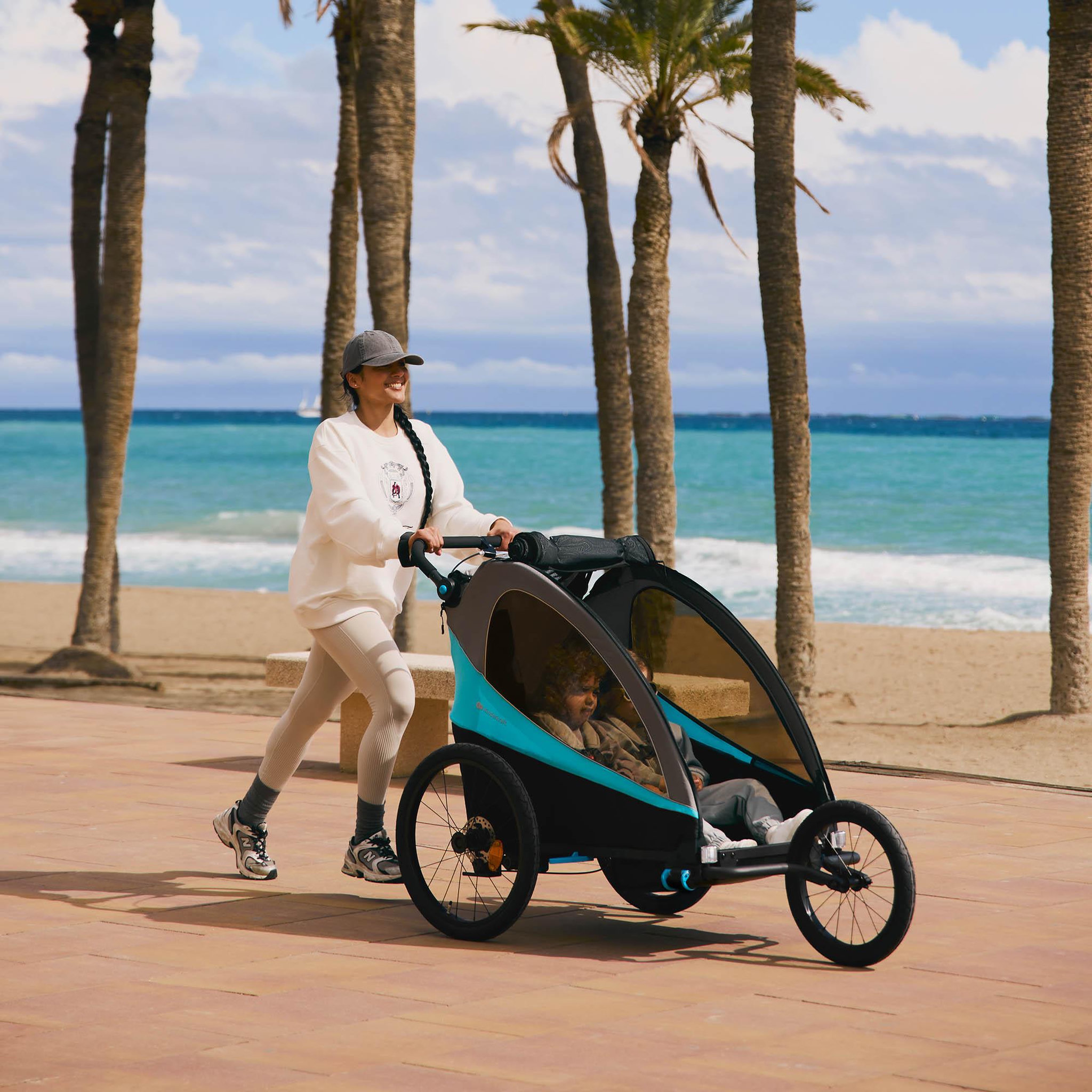 Voir la diapositive 3 : KINDERKRAFT Remorque vélo enfant 3 en 1 convertible