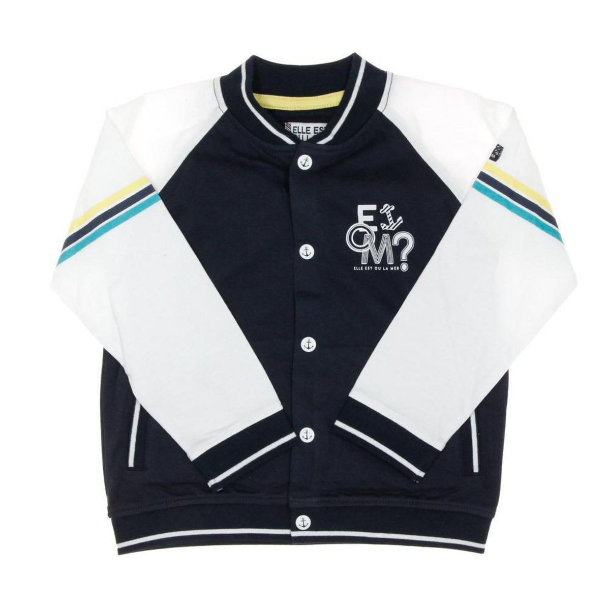 ELLE EST OU LA MER Veste /Blanc Garçon EOM Davys