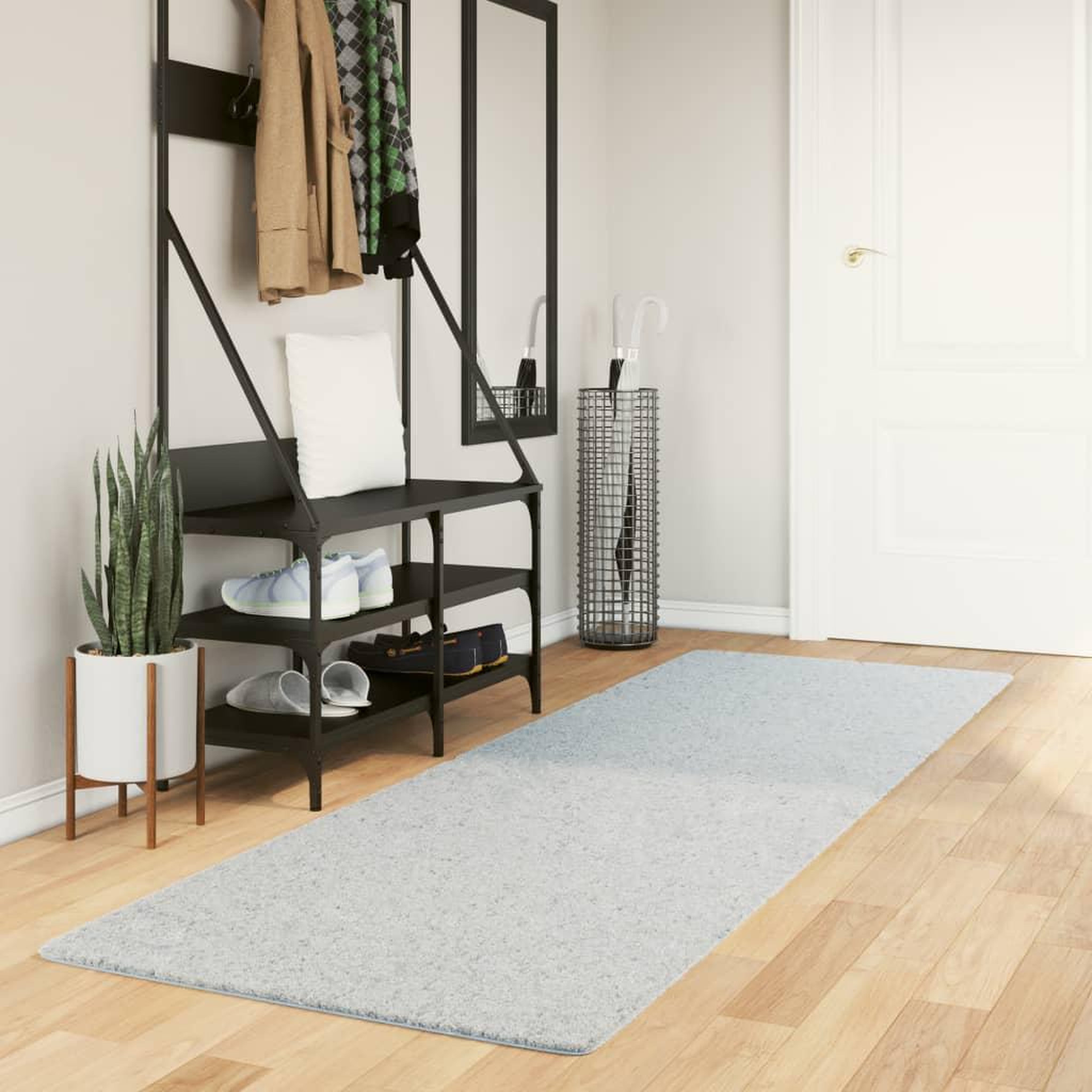 VIDAXL Tapis HUARTE a poils courts doux et lavable bleu 80x250 cm