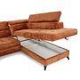 Voir la diapositive 3 : LISA DESIGN Marlo - canapé d'angle droit 5 places convertible avec coffre et têtières en velours texturé