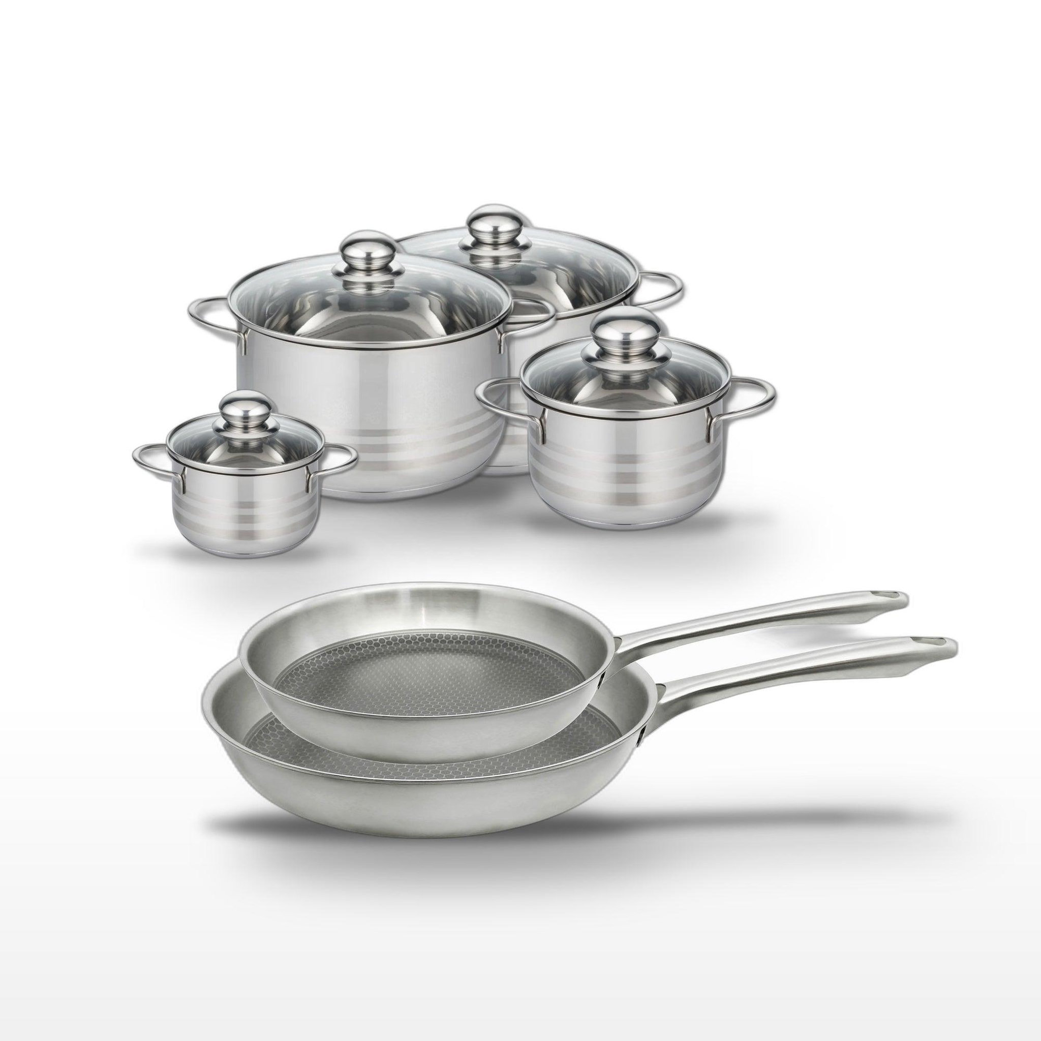 ELO Lot de 2 poêles 24/28 cm et 4 faitouts 12/16/20/24 cm elo relief passion