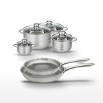 ELO Lot de 2 poêles 24/28 cm et 4 faitouts 12/16/20/24 cm Elo Relief Passion