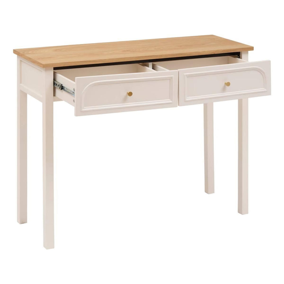 ATMOSPHERA Console 2 Tiroirs  Mohéa  100cm Ivoire