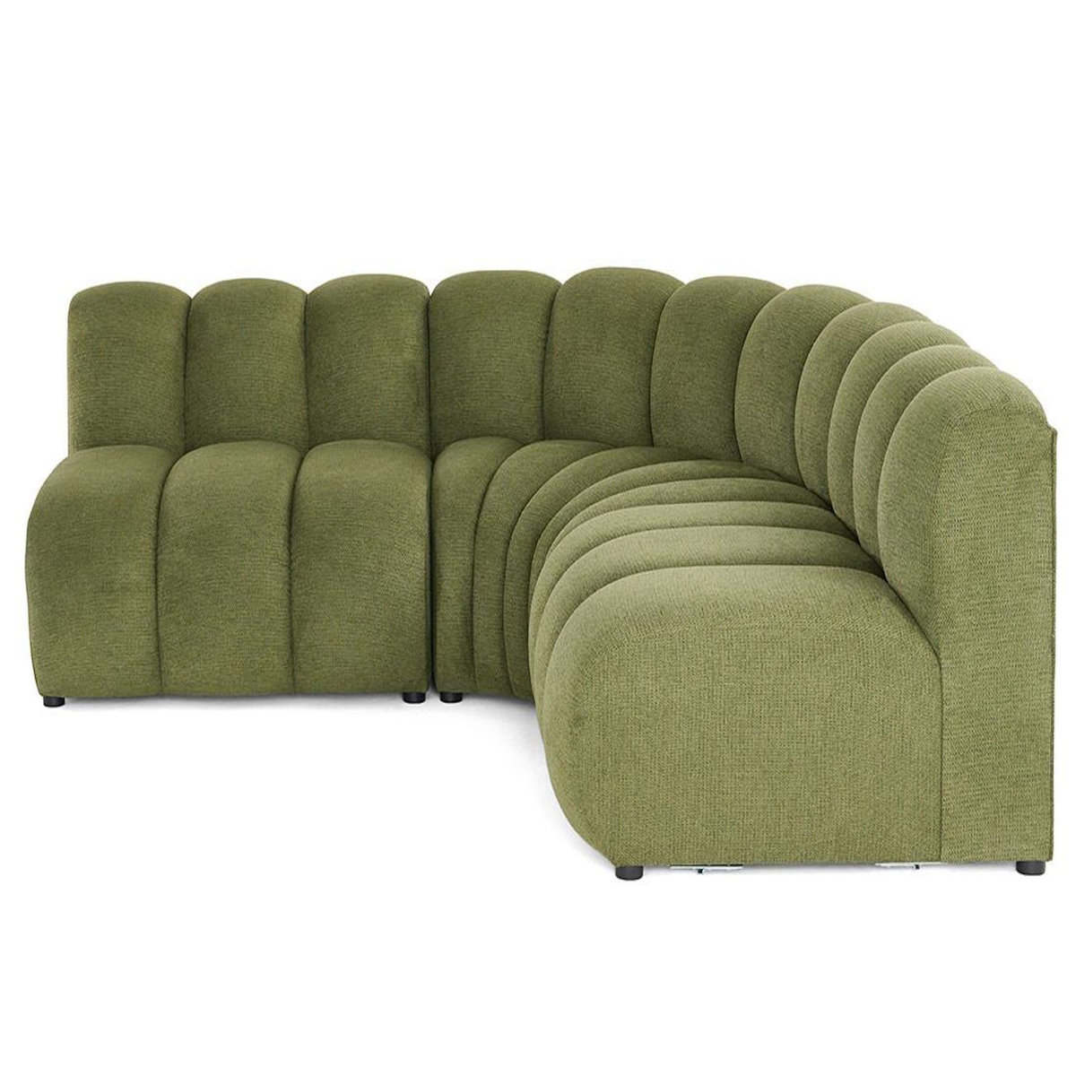 LISA DESIGN Debbie - canapé modulable d'angle réversible 4 places en tissu texturé