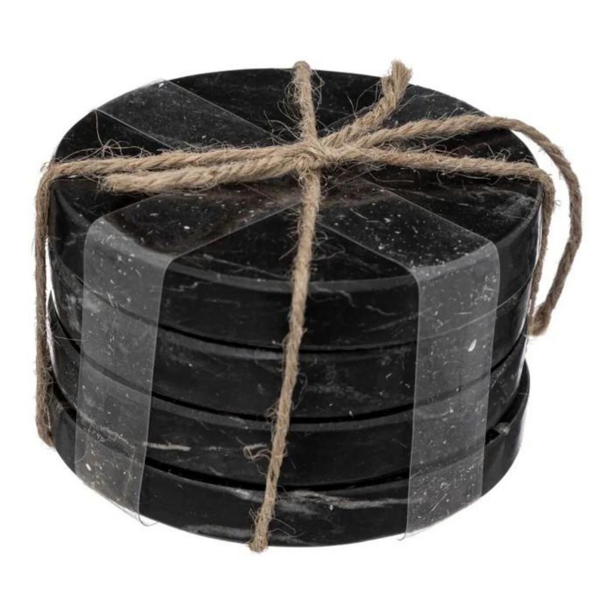 SECRET DE GOURMET Lot de 4 Dessous de Verre  Sublima  10cm Noir