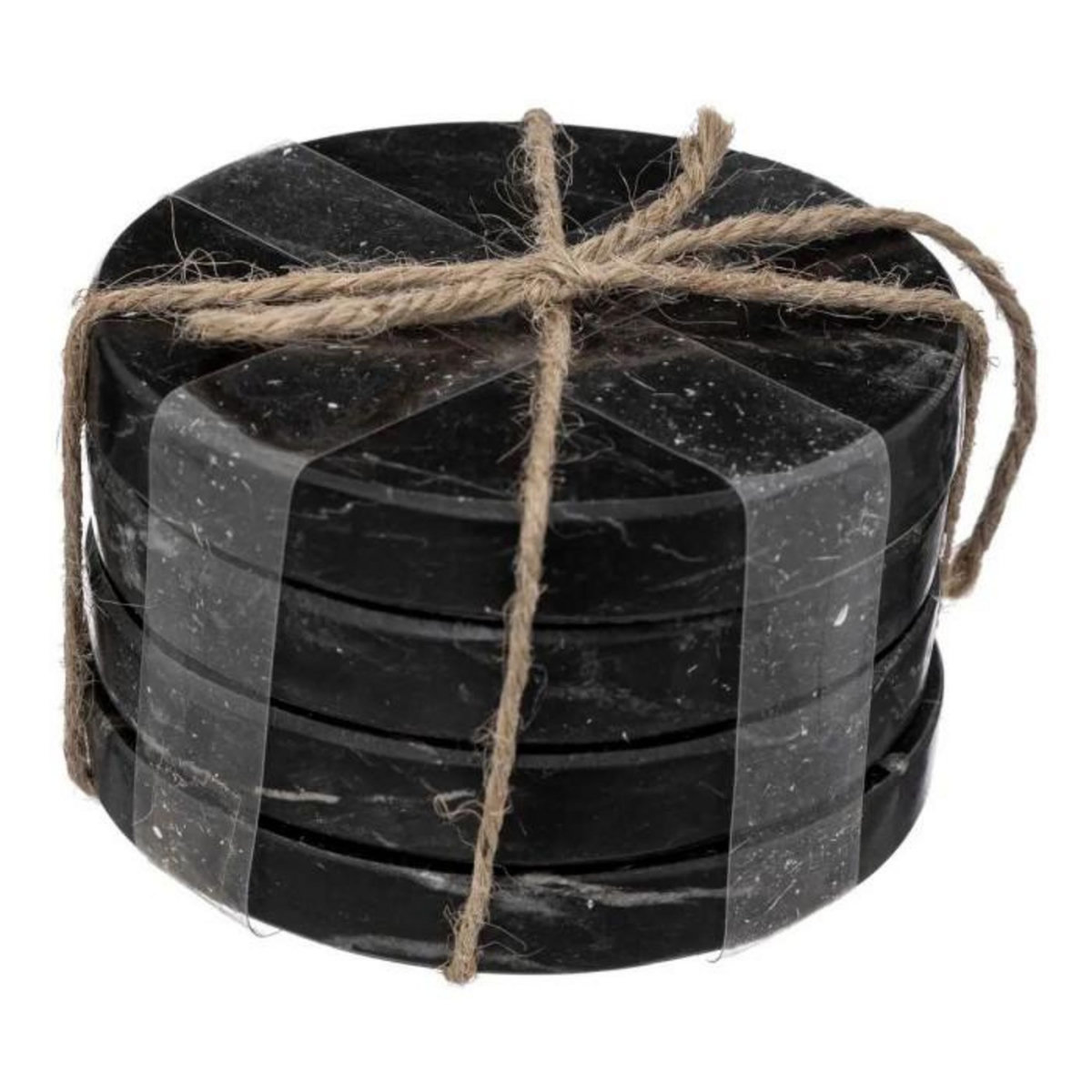 SECRET DE GOURMET Lot de 4 Dessous de Verre  Sublima  10cm Noir