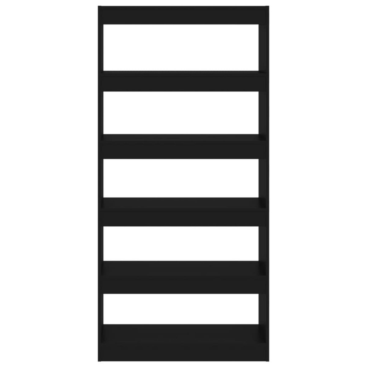 VIDAXL Bibliotheque/Separateur de piece Noir Bois d'ingenierie