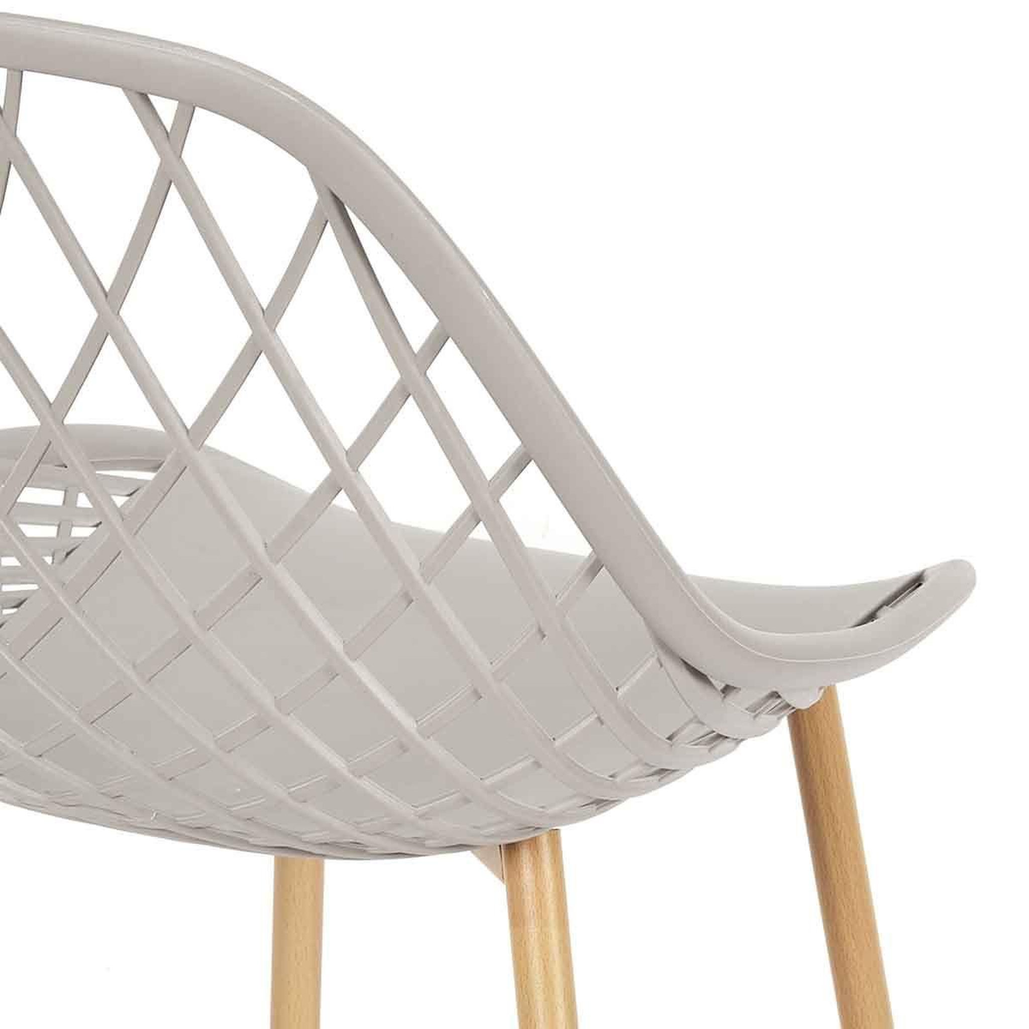 Voir la diapositive 6 : The Home Deco Factory Lot de 4 chaises design  malaga  80cm taupe