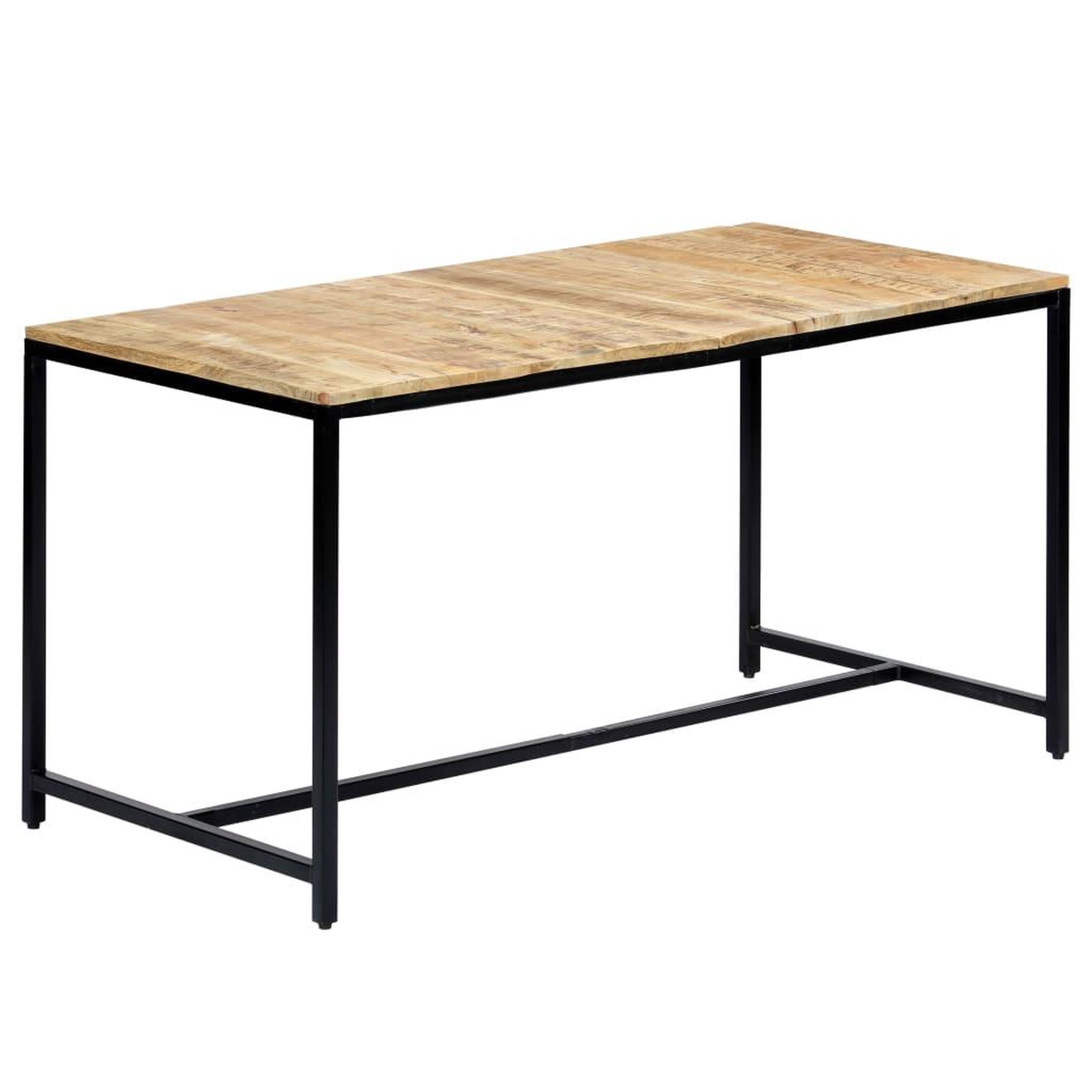 Voir la diapositive 1 : VIDAXL Table a manger 140x70x75 cm Bois de manguier massif brut