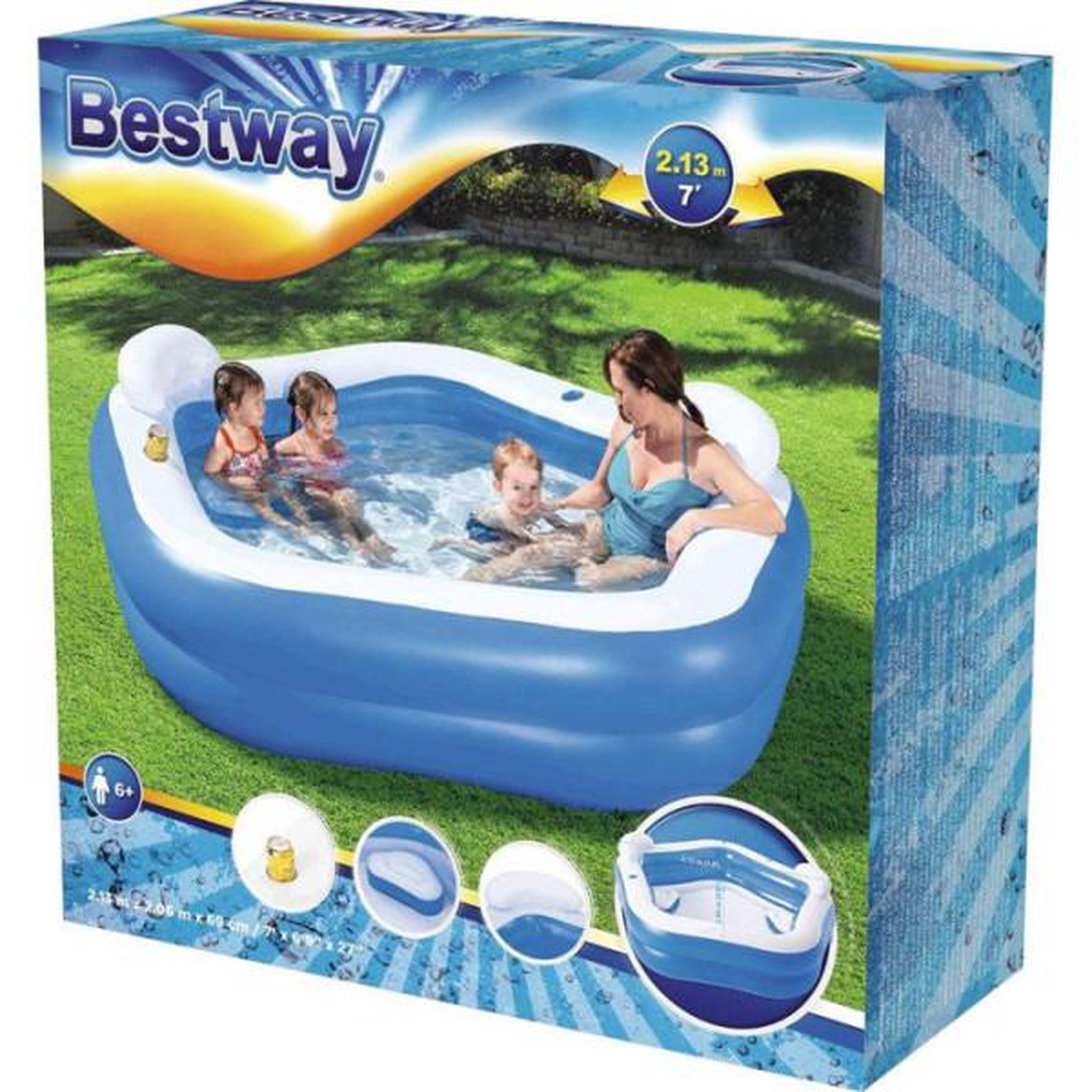 Voir la diapositive 2 : BESTWAY Piscine gonflable - bestway - family fun - 2 anneaux - 575l