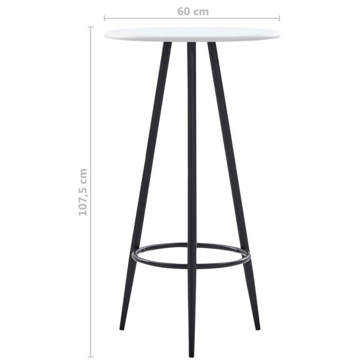 VIDAXL Table de bar Blanc 60 x 107,5 cm MDF