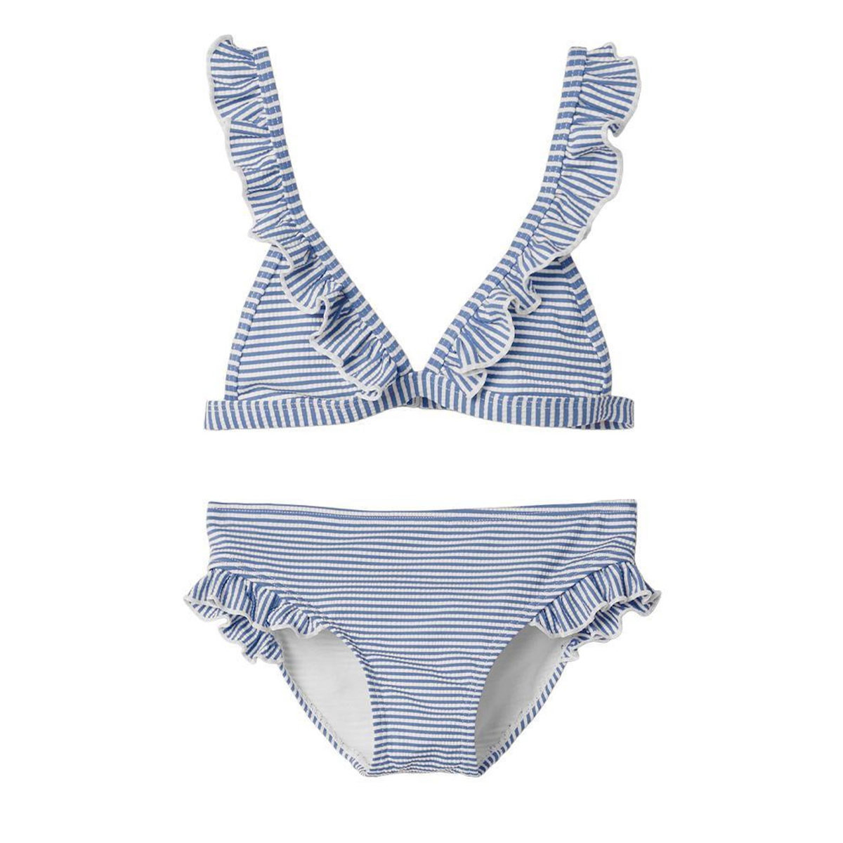 NAME IT Maillot de bain 2 pièces Bleu/Blanc Fille Name It Zannah