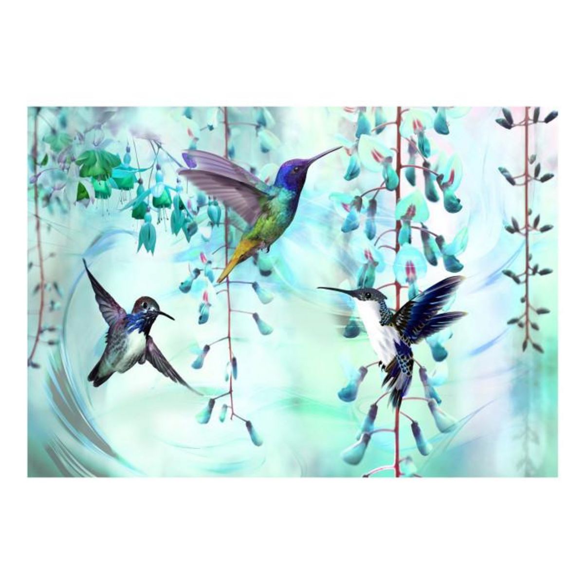 Paris Prix Papier Peint  Flying Hummingbirds Green