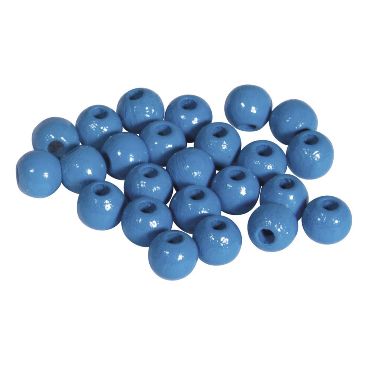 Rayher Perles en bois FSC 100%, polies, 6mm ø, bleu moyen, 115 pièces