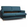Voir la diapositive 6 : MARKET24 Hexagone - Canapé convertible 3 places - Tissu Bleu pétrole - L 182 x P 98 x H 82 cm - Larry
