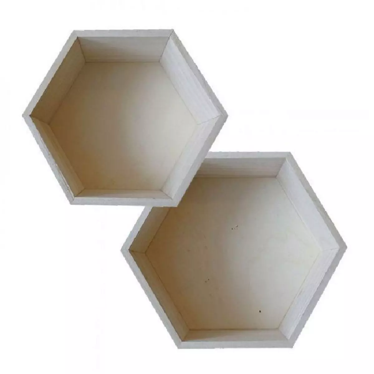 Artemio 2 étagères hexagonales en bois - 24 x 21 cm et 27 x 23,5 cm
