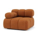 LISA DESIGN Ruby - module d'assise gauche en velours texturé. Coloris disponibles : Bleu, Orange, Noir, Beige, Gris