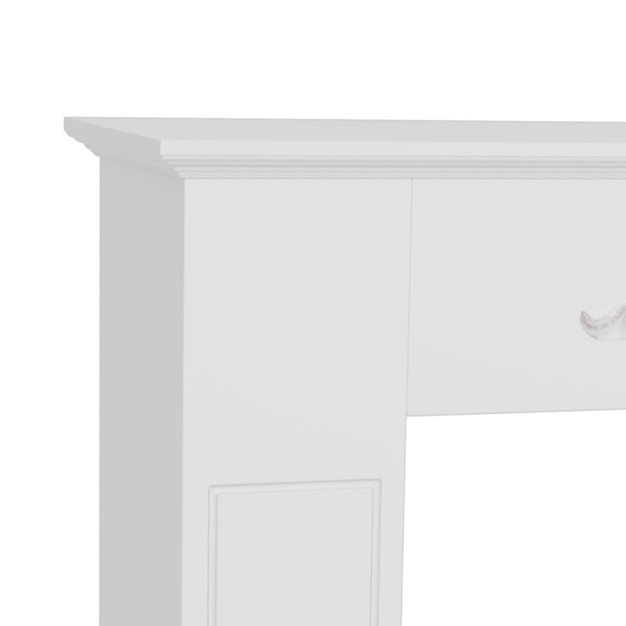 Voir la diapositive 4 : HOMCOM Manteau de cheminée style baroque - dim. 101l x 19l x 100h cm - bois de sapin blanc effet vieilli