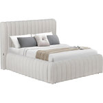 Habitat et Jardin Lit double en tissu avec coffre  Tignes  - 140 x 190 cm - Beige