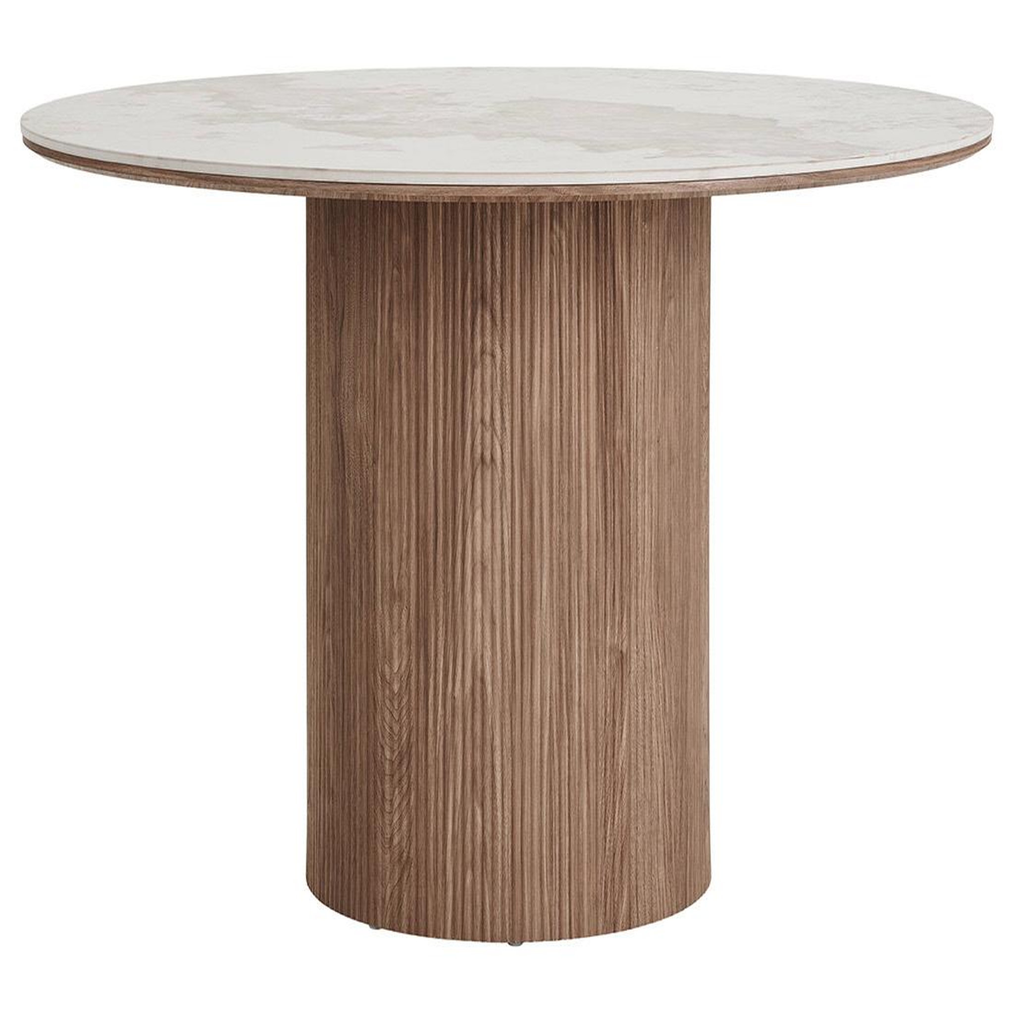 BEST MOBILIER Lysa - table à manger plateau effet marbre et pieds effets bois - 4 personnes. Coloris disponibles : Marron