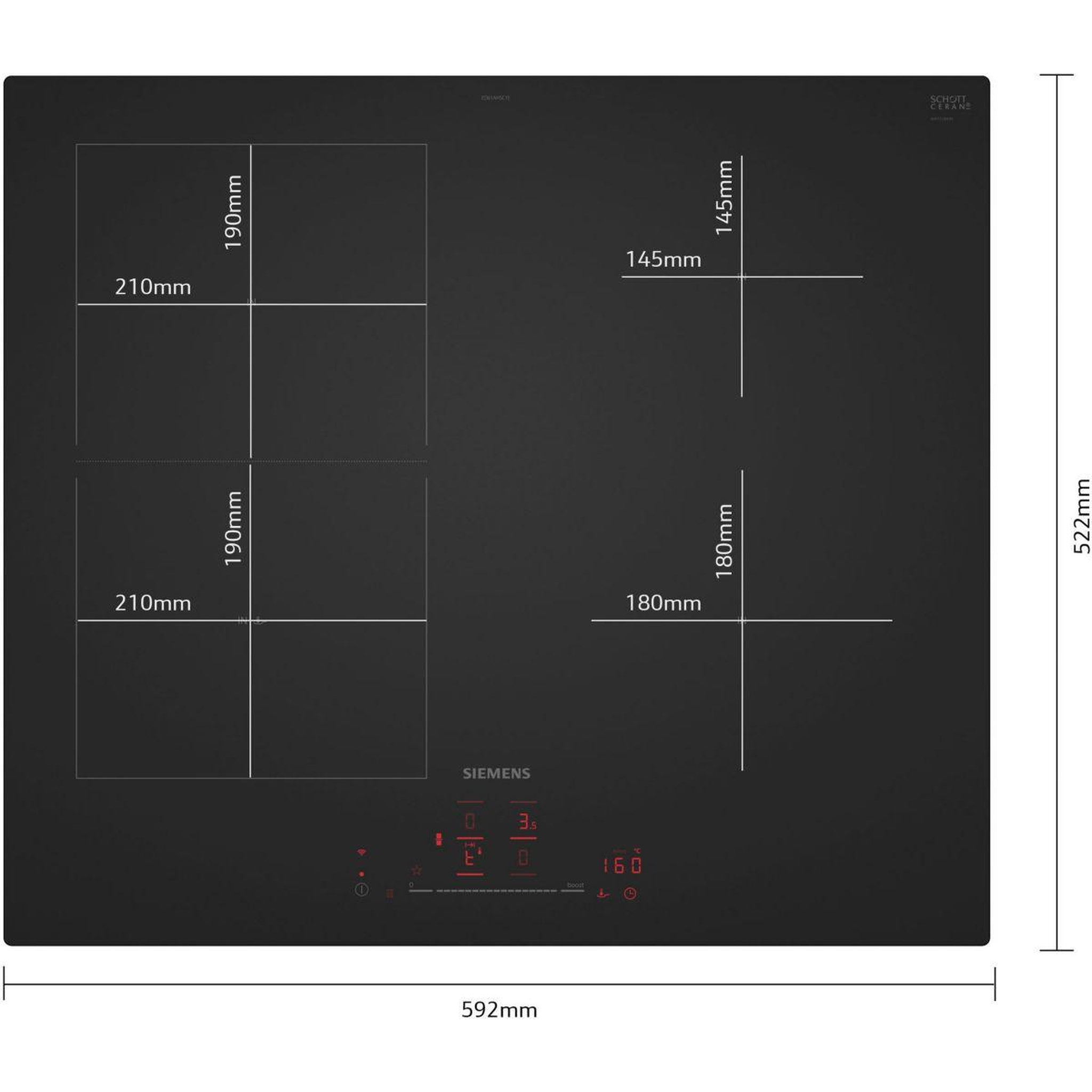 Voir la diapositive 4 : Siemens Plaque induction ed61ahsc1e noir mat
