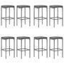 Voir la diapositive 4 : VIDAXL Ensemble de bar de jardin 9 pcs avec coussins gris poly rotin