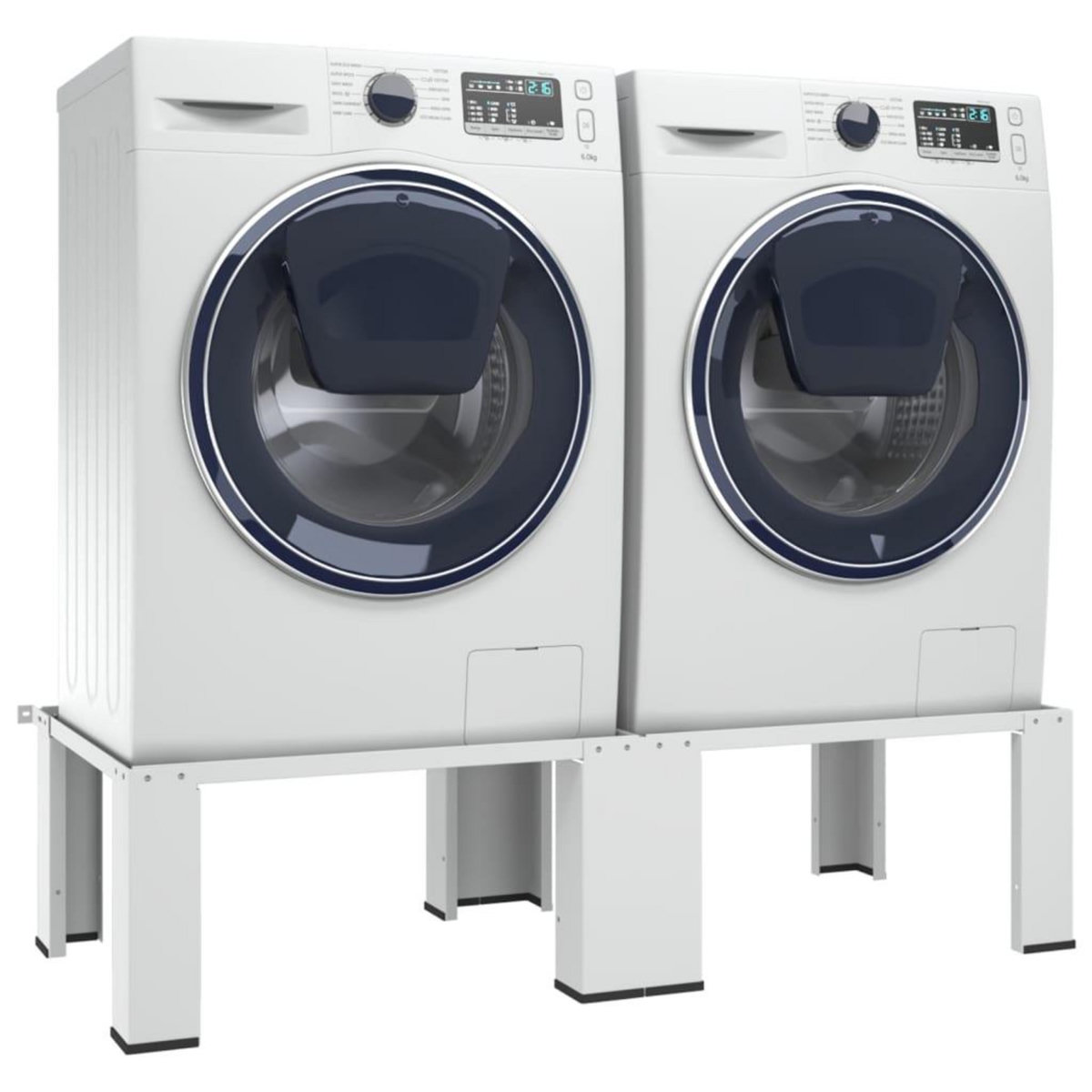 VIDAXL Socle double pour lave-linge et seche-linge Blanc