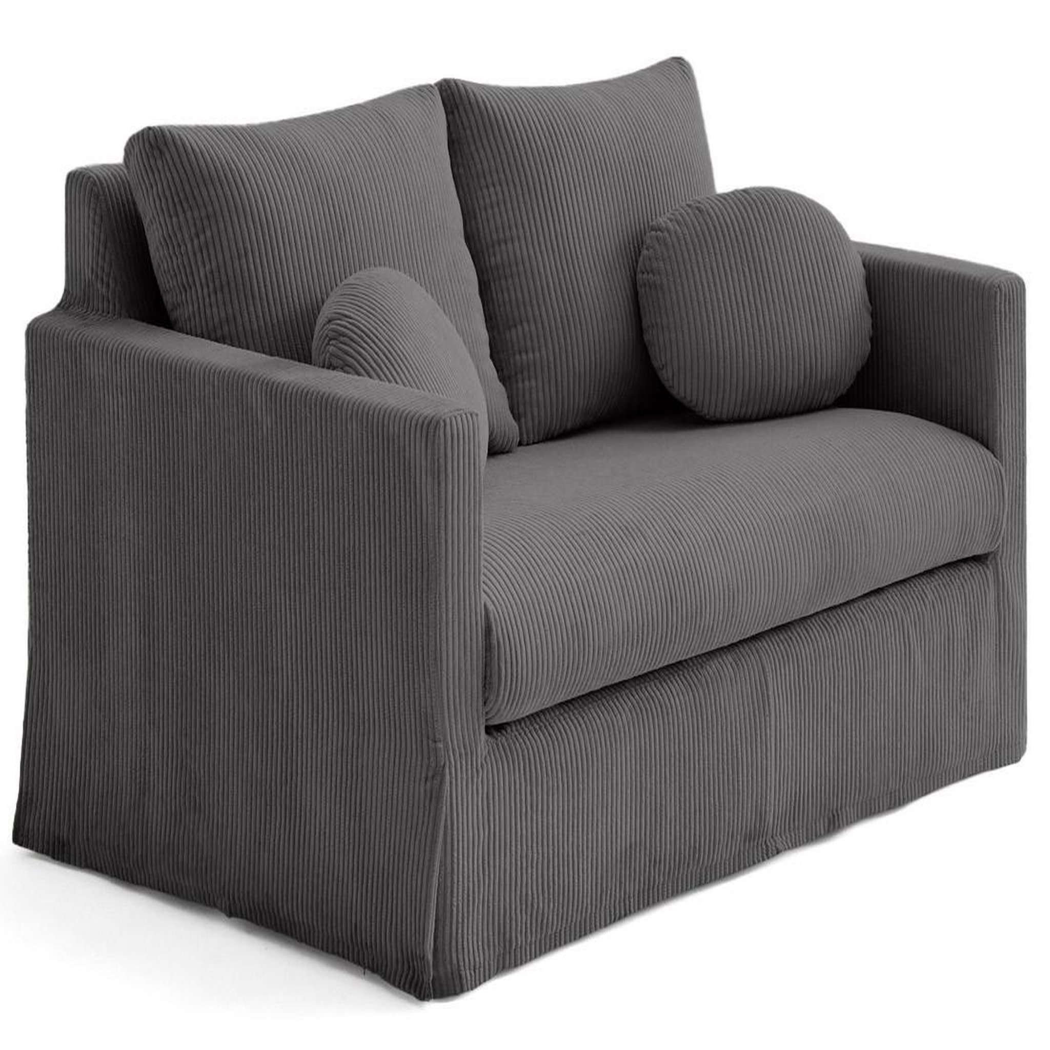 Voir la diapositive 3 : LISA DESIGN Serena - canapé droit déhoussable 2 places en velours côtelé