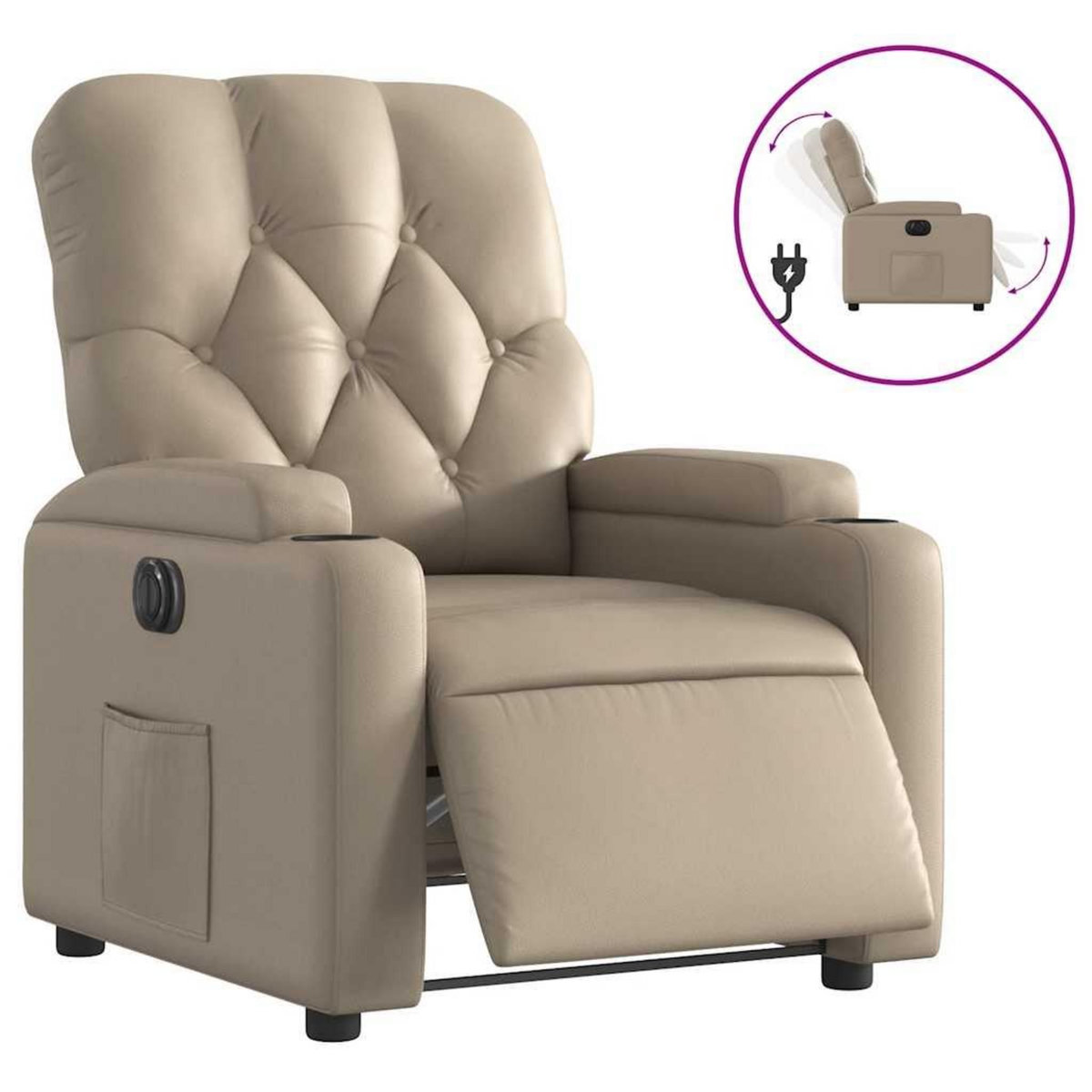 VIDAXL Fauteuil inclinable electrique Cappuccino Similicuir