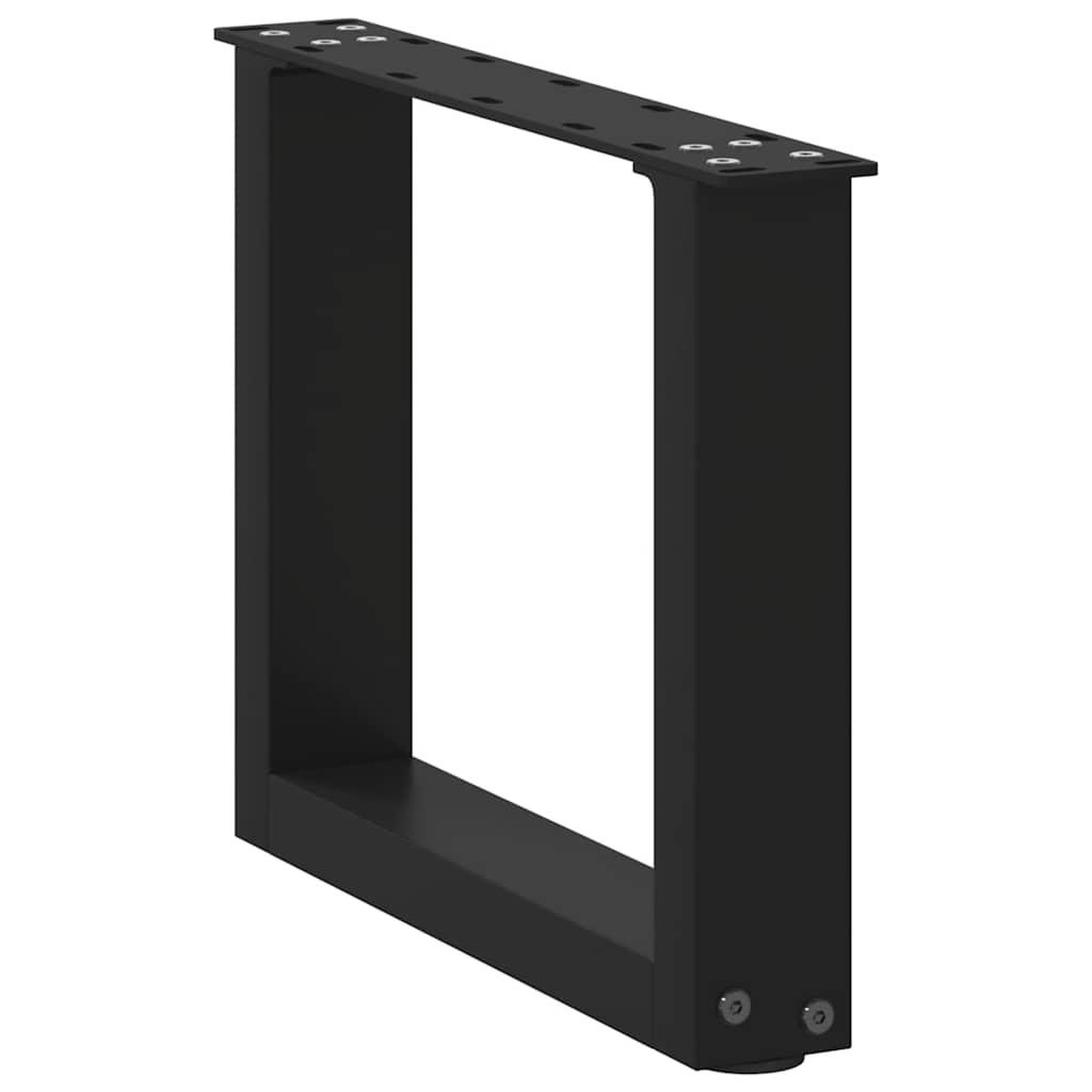 Voir la diapositive 4 : VIDAXL Pieds de table basse forme de U 2 pcs noir 40x(30-31) cm acier