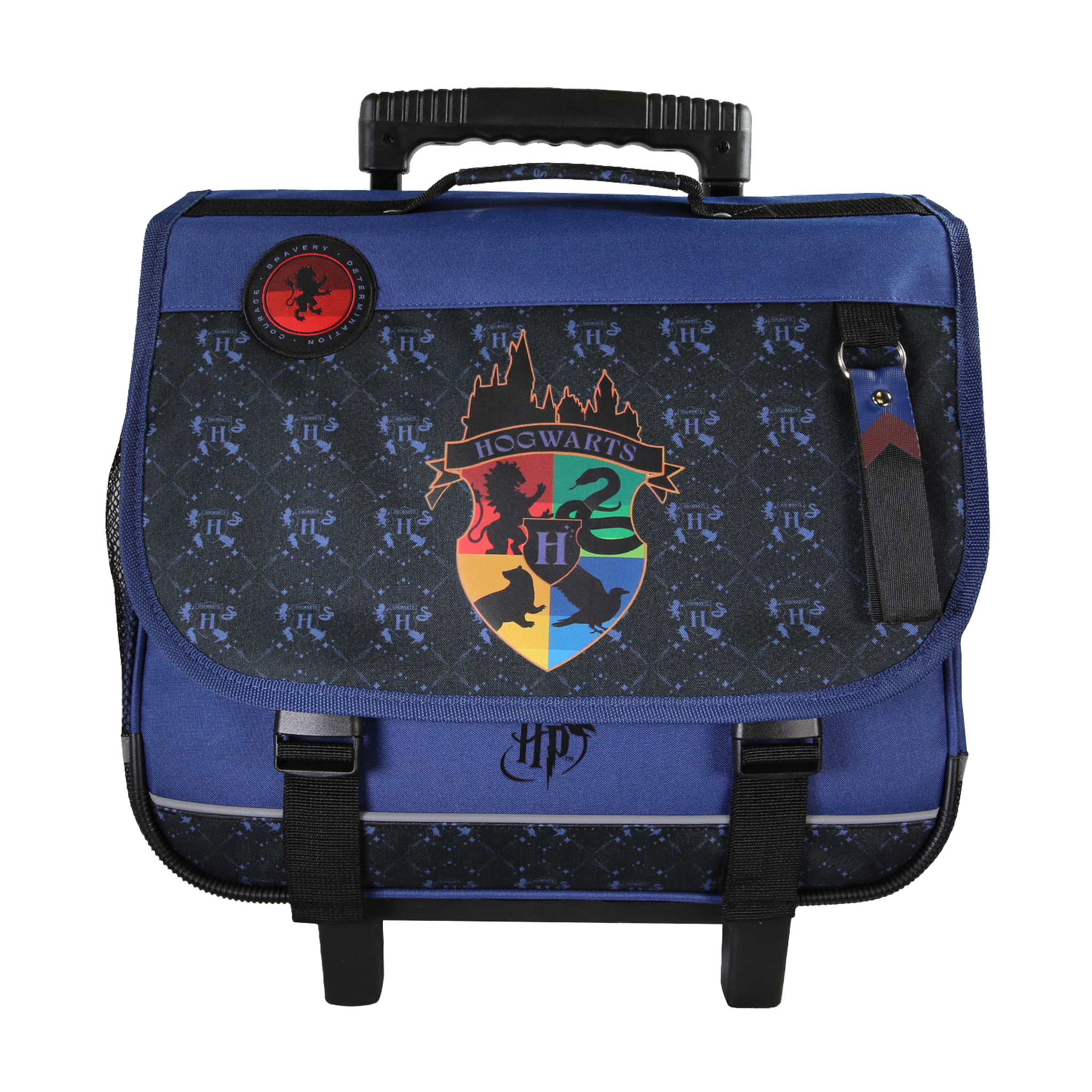 Bagtrotter Harry Potter - Cartable à roulettes scolaire 38 cm - Bleu/Noir - 2 compartiments - Primaire