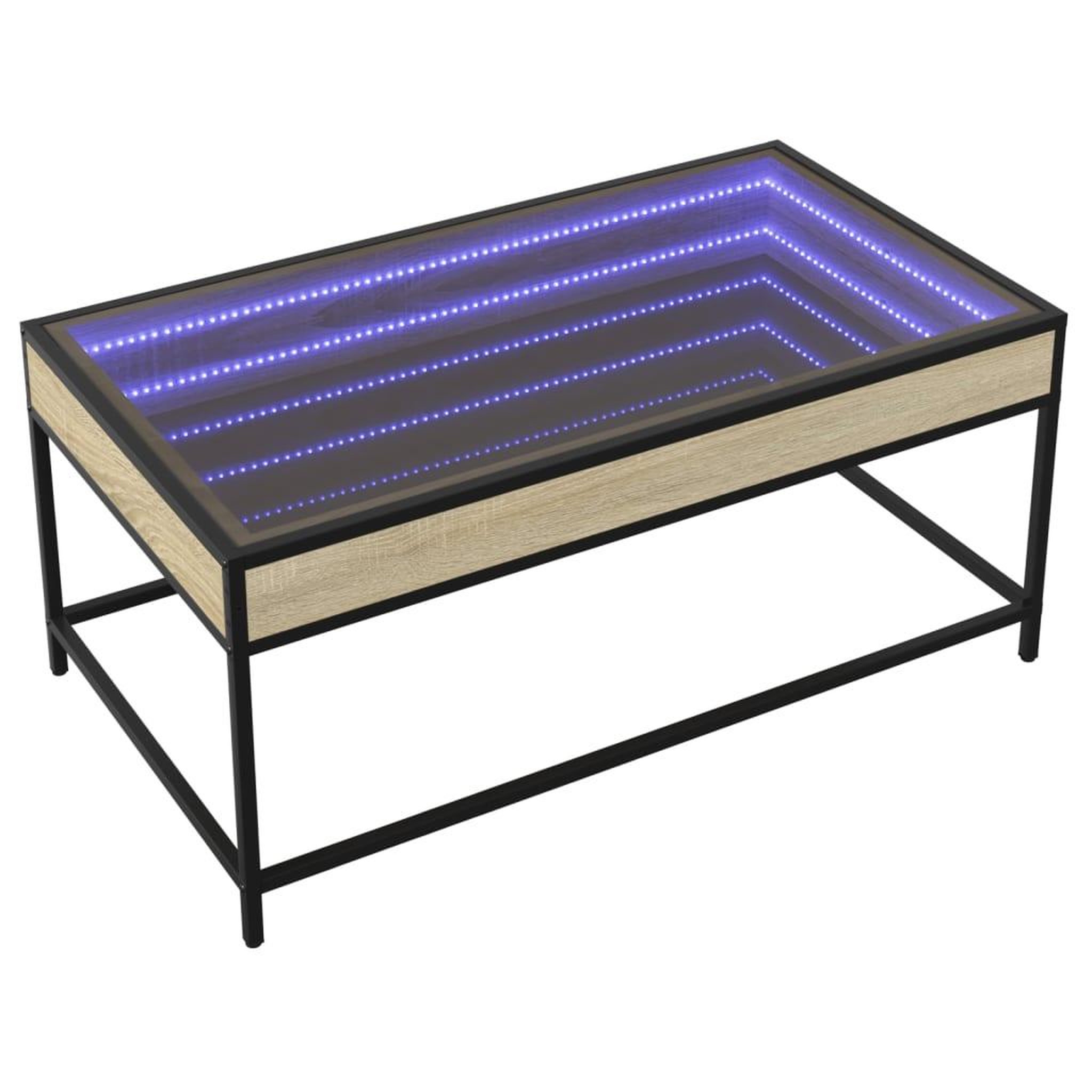 Voir la diapositive 3 : VIDAXL Table basse avec LED infini chene sonoma 90x50x41 cm