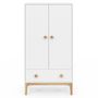 Voir la diapositive 3 : ID MARKET Armoire enfant 2 portes JACOB avec tiroir blanc et bois