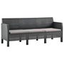 Voir la diapositive 3 : VIDAXL Salon de jardin 4 pcs avec coussins PP Rotin Anthracite