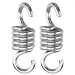 LINXOR Lot de 2 crochets à ressort pour suspension, balançoire, hamac - Acier inoxydable